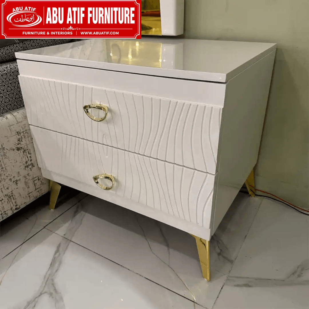 Modern Upholstered Bed with Designer Headboard (2)